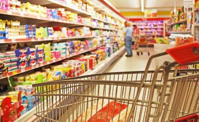 supermarket shelves