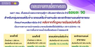 คมนาคม ช่วยกลุ่มผู้รับจ้างรถโดยสารสาธารณะสุดลิ่ม! ปรับลดภาษีรถประจำปีลง90%หลังได้รับผลกระทบโควิดซัด