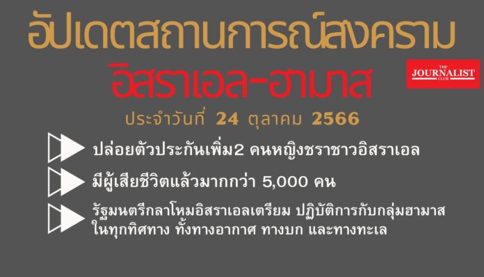 อัพเดตสถานการณ์สงครามอิสราเอลฮามาส 24ต.ค.66