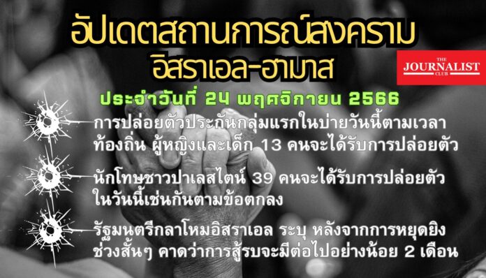 อัปเดตสงครามอิสราเอล-ฮามาส 24พ.ย.66