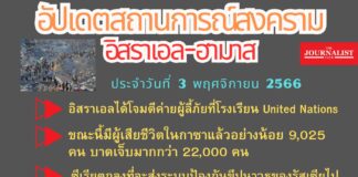สรุปสถานการณ์ความขัดแย้งระหว่างอิสราเอล-ฮามาส (3 พ.ย.2566)