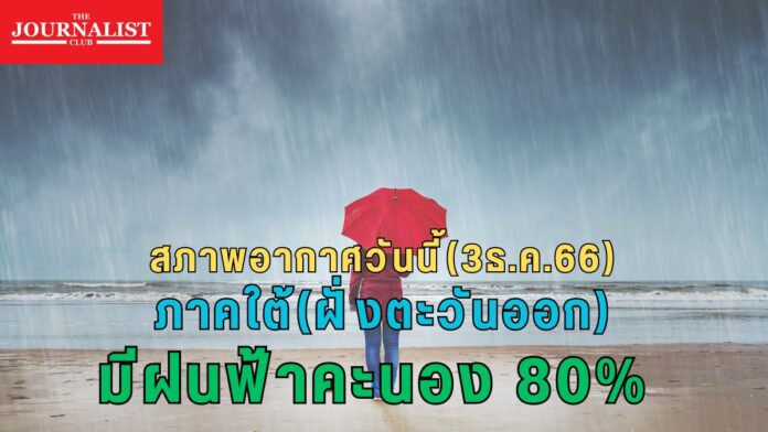 สภาพอากาศ 3 ธ.ค.66 กรมอุตุนิยมวิทยา ฝนตกหนัก ภาคใต้