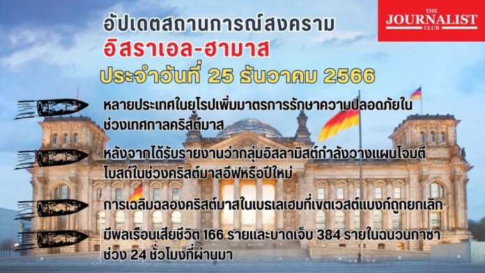 อัปเดตสถานการณ์สงคราม อิสราเอล ฮามาส 25 ธ.ค.66 คริสต์มาส