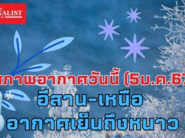 สภาพอากาศวันนี้(5ม.ค.67)อีสาน-เหนือ อากาศเย็นถึงหนาว