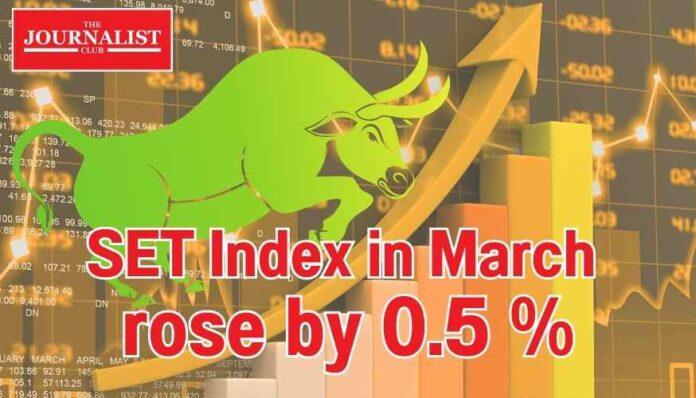 SET Index in March rose by 0.5 % from the previous month to close at 1,377.94 points