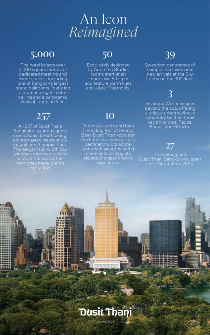 Dusit Thani Bangkok hotel confirms reopening on 27 September 2024