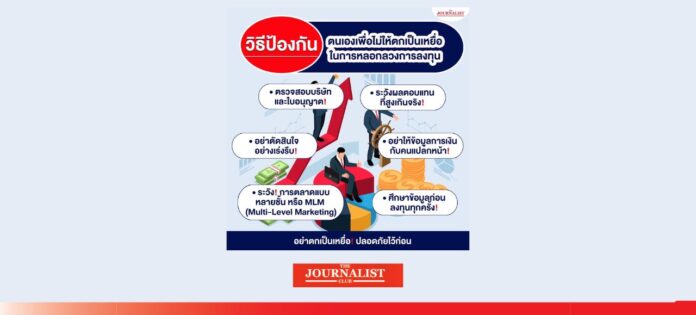 investment รับมือไม่ให้ตกเป็นเหยื่อการลฝทุน