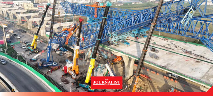 Launching Gantry เร่งเคลียร์พื้นที่ เปิดช่องทางพิเศษระบายการจราจร รื้อถอน Launching Gantry